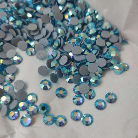 Стразы Qamar термо клеевые Aquamarine AB hot-fix
