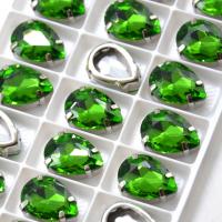 Peridot Капли в металлической оправе 