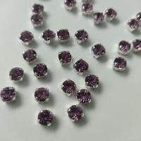 Шатоны Amethyst(Аметист) SS28/d=6mm (круглые в металлической оправе)