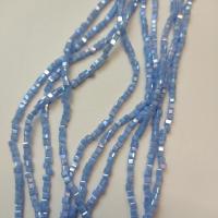 Бусины Квадраты 2mm Sapphire AB (длина нити 45см/185шт)