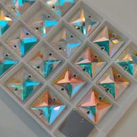 Нашивные кристаллы Preciosa Square (квадраты) 16mm Crystal AB sew-on (Чехия)