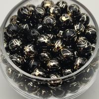 Жемчуг Японский расписной Black with Gold (Черный с золотом)