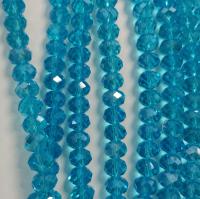 Бусины Рондели 10мм Aquamarine(Аквамарин) прозрачные стеклянные