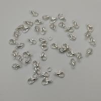 Карабин(лобстер) 10x5mm с колечком d=4mm металл цвета серебро  Карабин(лобстер) 10x5mm с колечком d=4mm металл цвета серебро