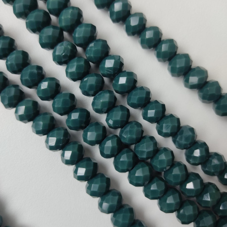 Бусины Рондели непрозрачный глянец Emerald(Изумруд) стекло