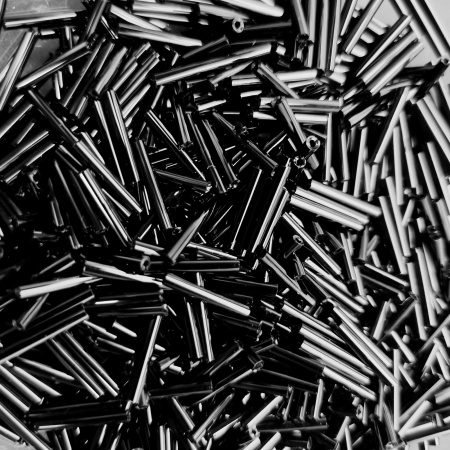  Стеклярус 12mm Black(Индия)