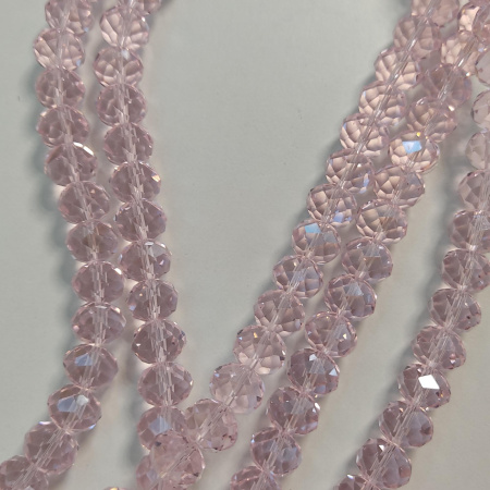 Бусины Рондели 10мм Light Rose(Лайт Роз) прозрачные стеклянные Бусины Рондели 10мм Light Rose(Лайт Роз) прозрачные стеклянные