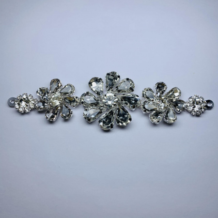 Пришивной элемент металл со стразами Crystal(Цветок) 