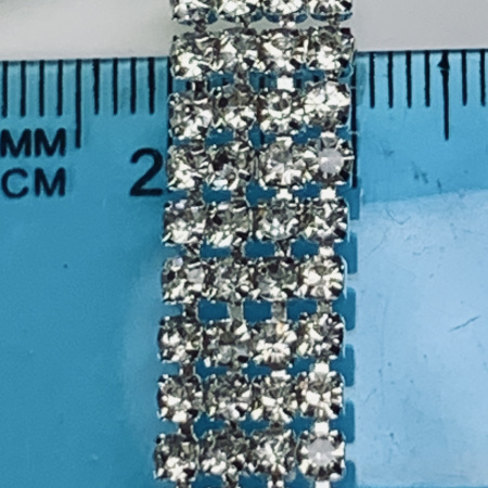 Тесьма металл со стразами 4Line Crystal