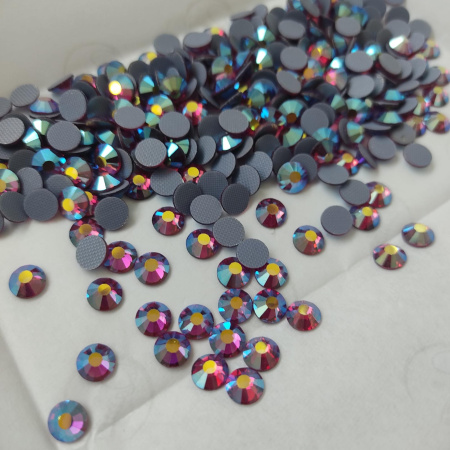 Стразы Qamar термо клеевые Fuchsia AB hot-fix 