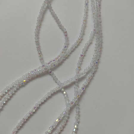 Биконусы Сrystal AB (в нити 185 бусин)