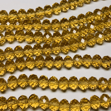 Бусины Рондели Прозрачные Topaz(Топаз) стекло