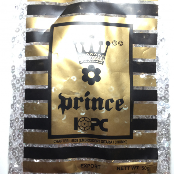 Пайетки Prince 4мм  Круглые блестящие White 