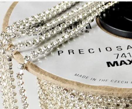 Стразовая цепь ss6 2mm страз Preciosa 1 лайн (рез кратно 10см)