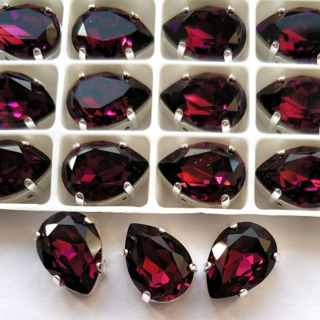 Amethyst Капли в металлической оправе