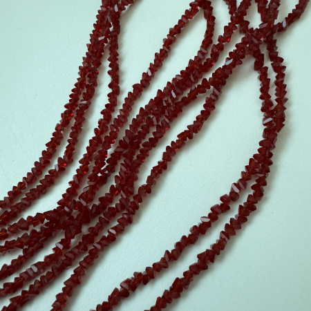 Бусины Алмазное стекло 3мм Siam Ruby  (длина нити 26см)