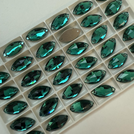 Стразы пришивные Navette Emerald sew-on