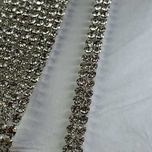 Тесьма металл со стразами 2Line Crystal Тесьма металл со стразами 2Line Crystal