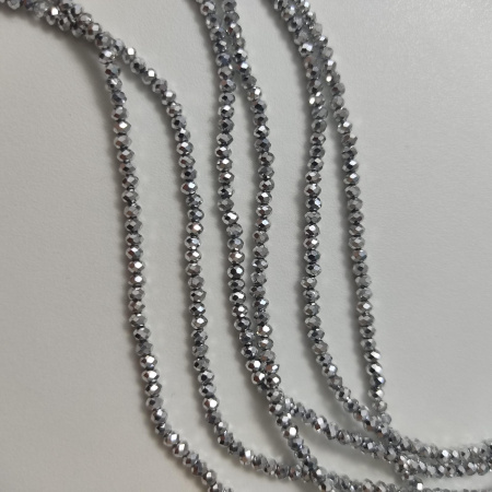 Шпинель Silver(Сильвер) 2мм (на нити 155шт) Шпинель Silver(Сильвер) 2мм (на нити 155шт)