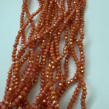 Бусины рондели 3x2mm Orange AB (длинна нити 42см/160шт)