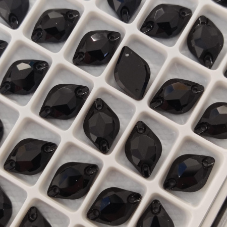 Стразы пришивные Lemon 14x9mm Jet Black sew-on