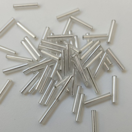  Стеклярус 15mm Silver (Индия)