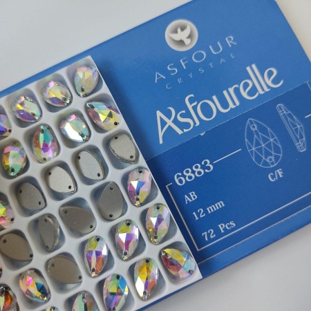 Crystal AB капли пришивные 12x7mm
