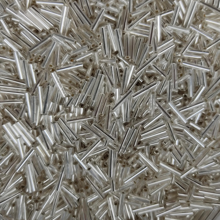  Стеклярус 10mm Silver(Индия)