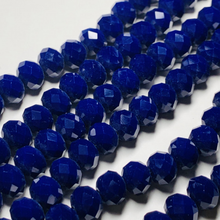 Бусины Рондели непрозрачные глянцевые Cobalt(Кобальт) стекло