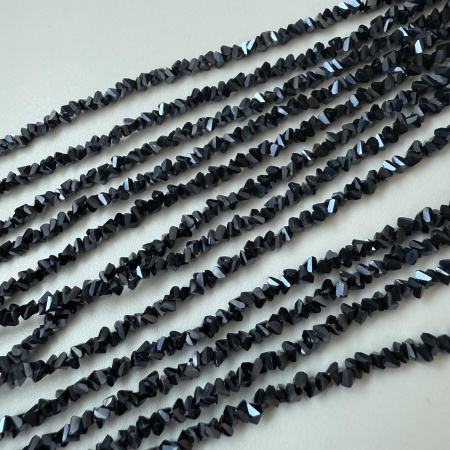 Бусины Алмазное стекло 3мм Hematite (длина нити 24см)