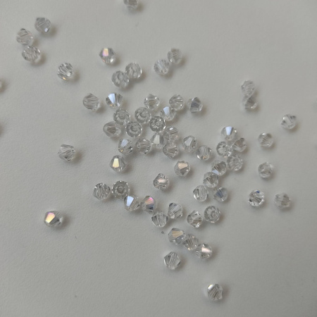 Биконусы Сrystal AB 4мм (упаковка/144шт)