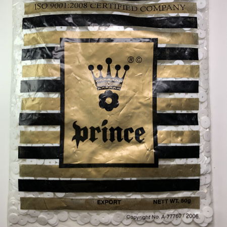 Пайетки Prince 6мм Круглые матовые Off White 