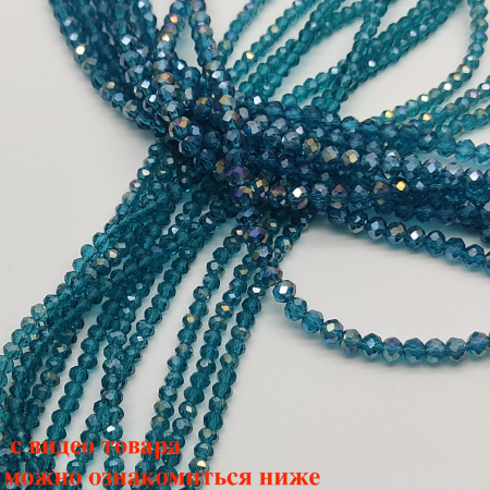 Бусины Рондели  Blue Zircon AB(Блю Циркон АБ) прозрачные с покрытием AB стекло Бусины Рондели  Blue Zircon AB(Блю Циркон АБ) прозрачные с покрытием AB стекло