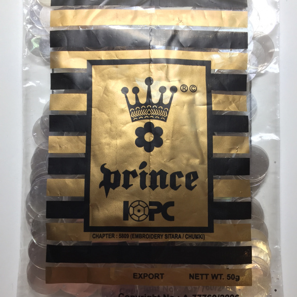 Пайетки Prince 17мм Круги прозрачные Silver