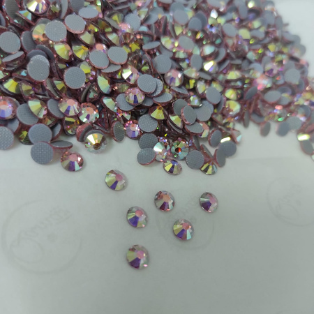 Стразы Qamar термо клеевые Light Rose AB 074 hot-fix