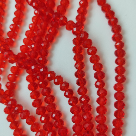 Бусины Рондели Прозрачные Light Siam(Лайт Сам) стекло