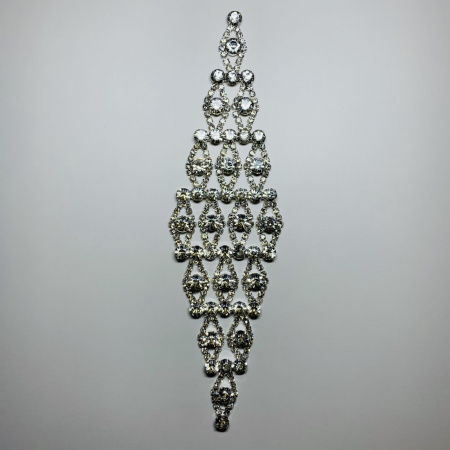 Пришивной элемент металл со стразами Crystal(Ромб)