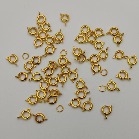 Карабин(Кольцо) 7mm с колечком d=5mm металл цвета золото