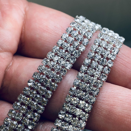 Тесьма металл со стразами 4Line Crystal