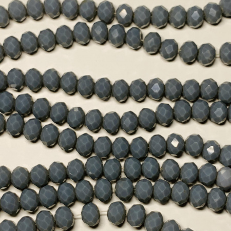 Бусины Рондели непрозрачный глянец Light Gray( Лайт Грей) стекло