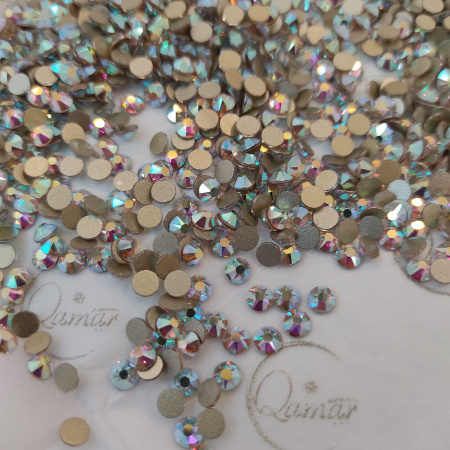 Стразы Qamar термо клеевые Crystal AB  (без клея)