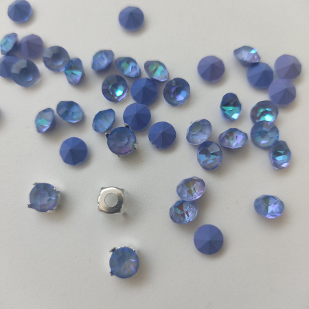 Шатоны Aurora Delight Green Patrol(Делайт Грин Патрол) SS28/d=6mm (круглые в металлической оправе)